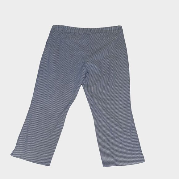 Hilary Radley Pants - Hilary Radley Blue and White Striped Capris